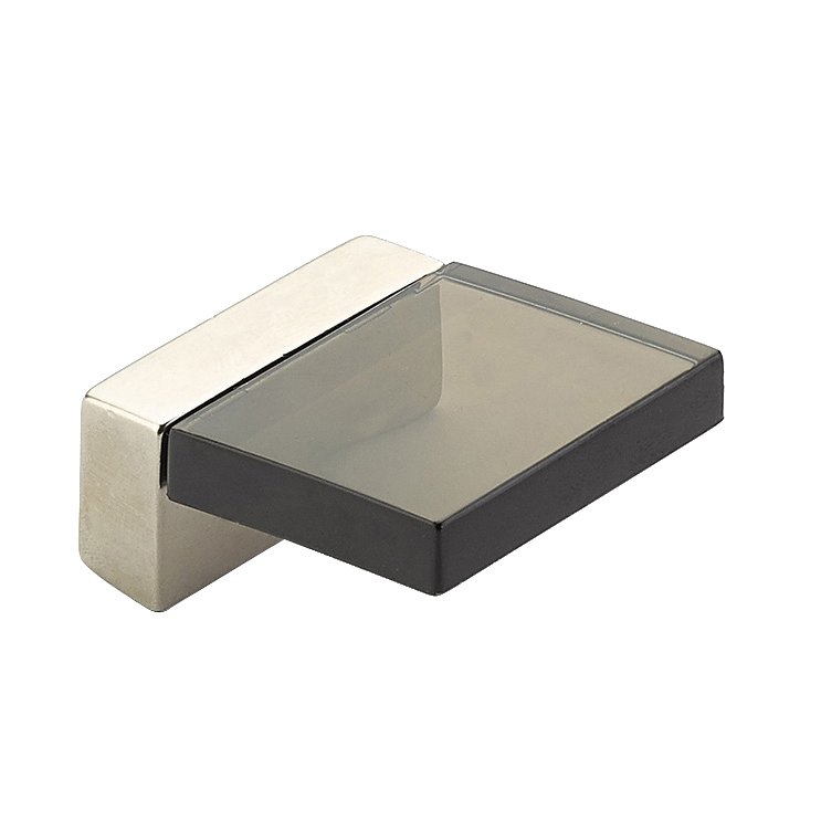 5/8" Centers Angled Square Pull in Satin Nickel Smoke
