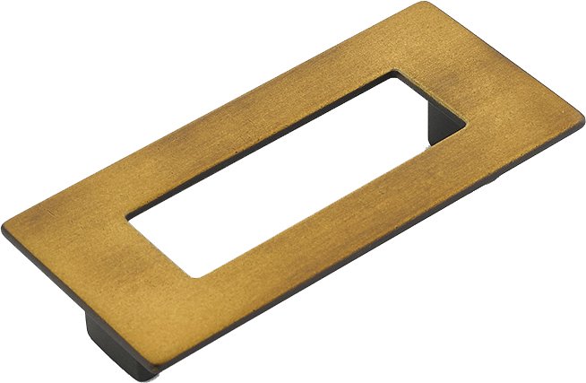 3 3/4" Centers Rectangle Pull in Burnished Bronze