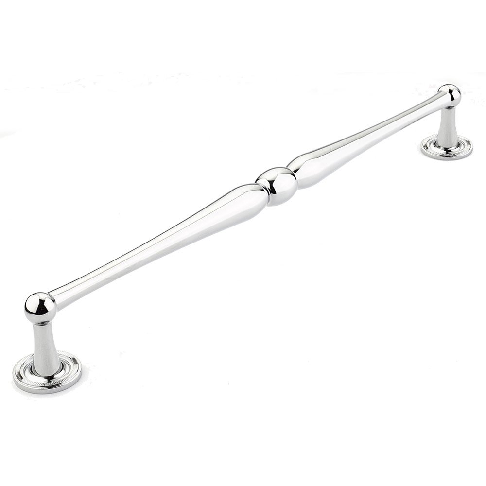 15" Centers Knurled Footplate Appliance Pull in Polished Chrome