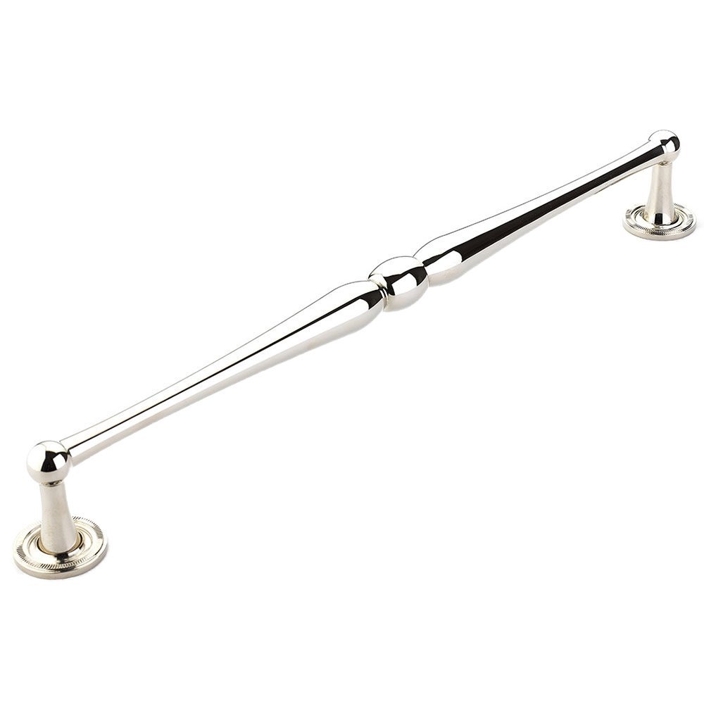 15" Centers Knurled Footplate Appliance Pull in Polished Nickel