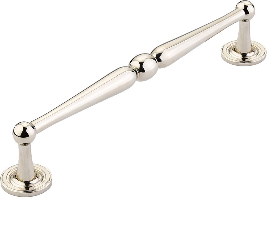 15" Centers Plain Footplate Appliance Pull in Polished Nickel