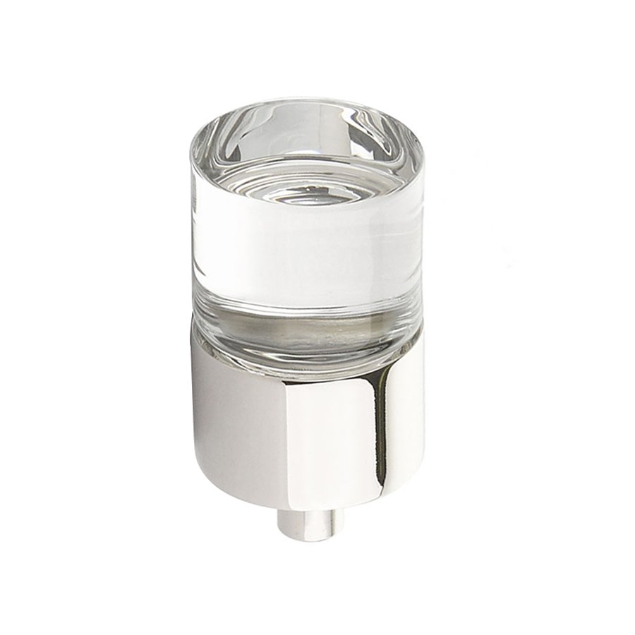 7/8" Diameter Glass Knob in Polished Nickel