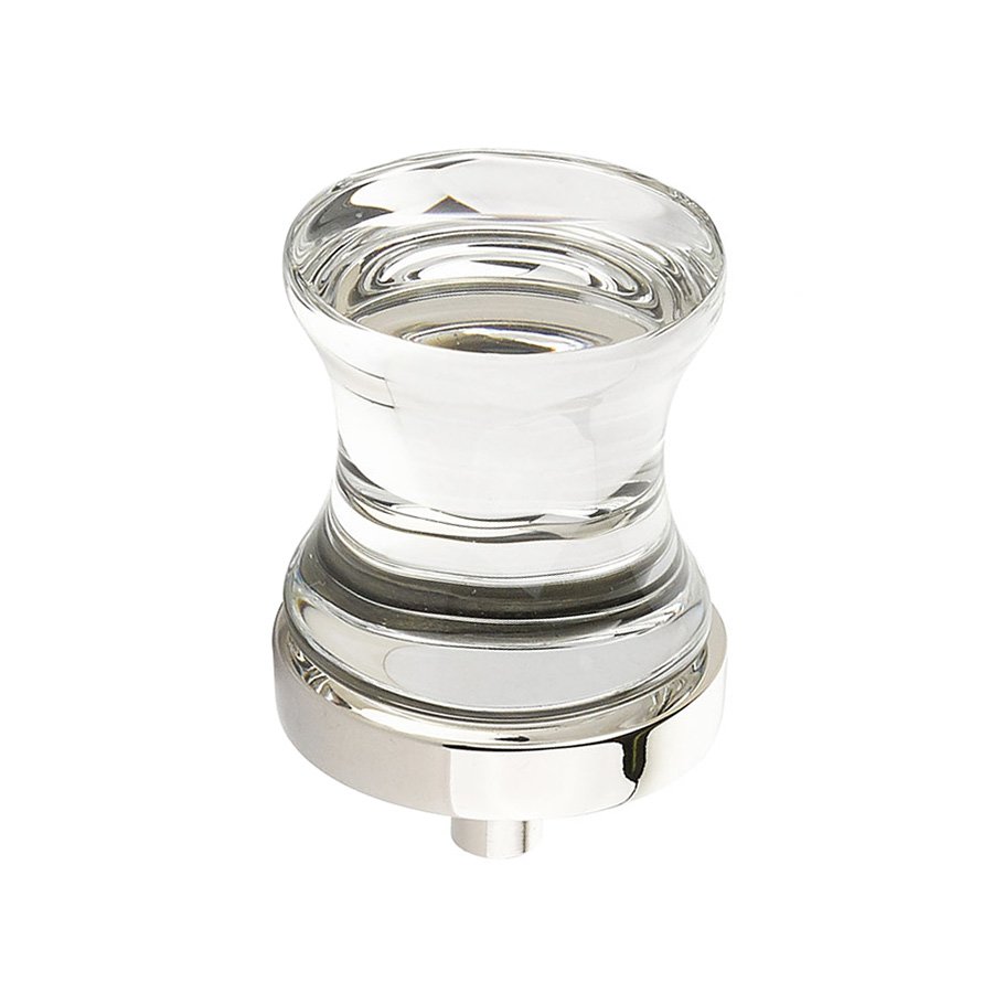 1 1/8" Diameter Glass Knob in Polished Nickel