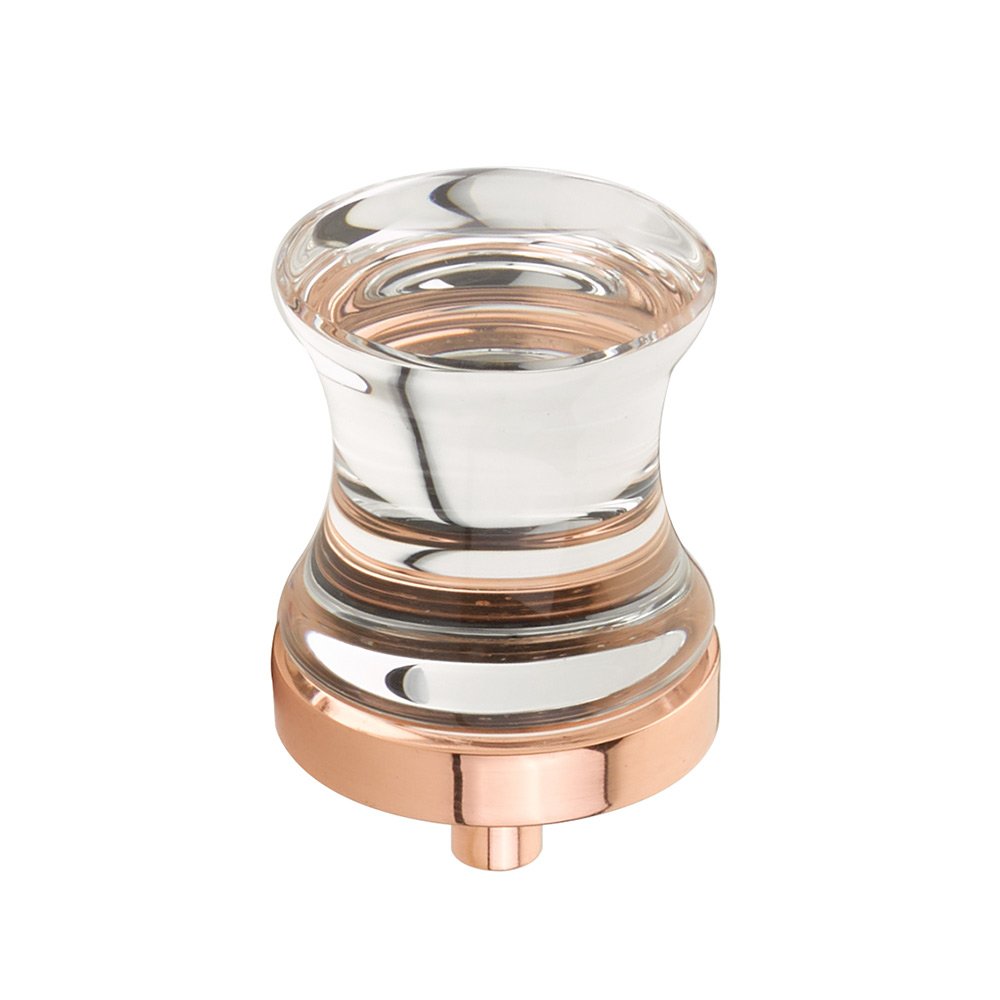 1 1/8" Diameter Glass Knob in Polished Rose Gold
