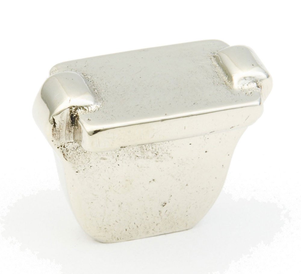 1 1/4" x 3/4" Small Rectangle Knob in Polished White Bronze
