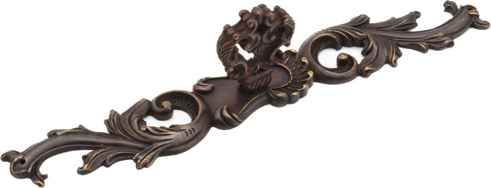 7 3/8" Solid Brass Escutcheon with Faux Key in Dark Antique Bronze