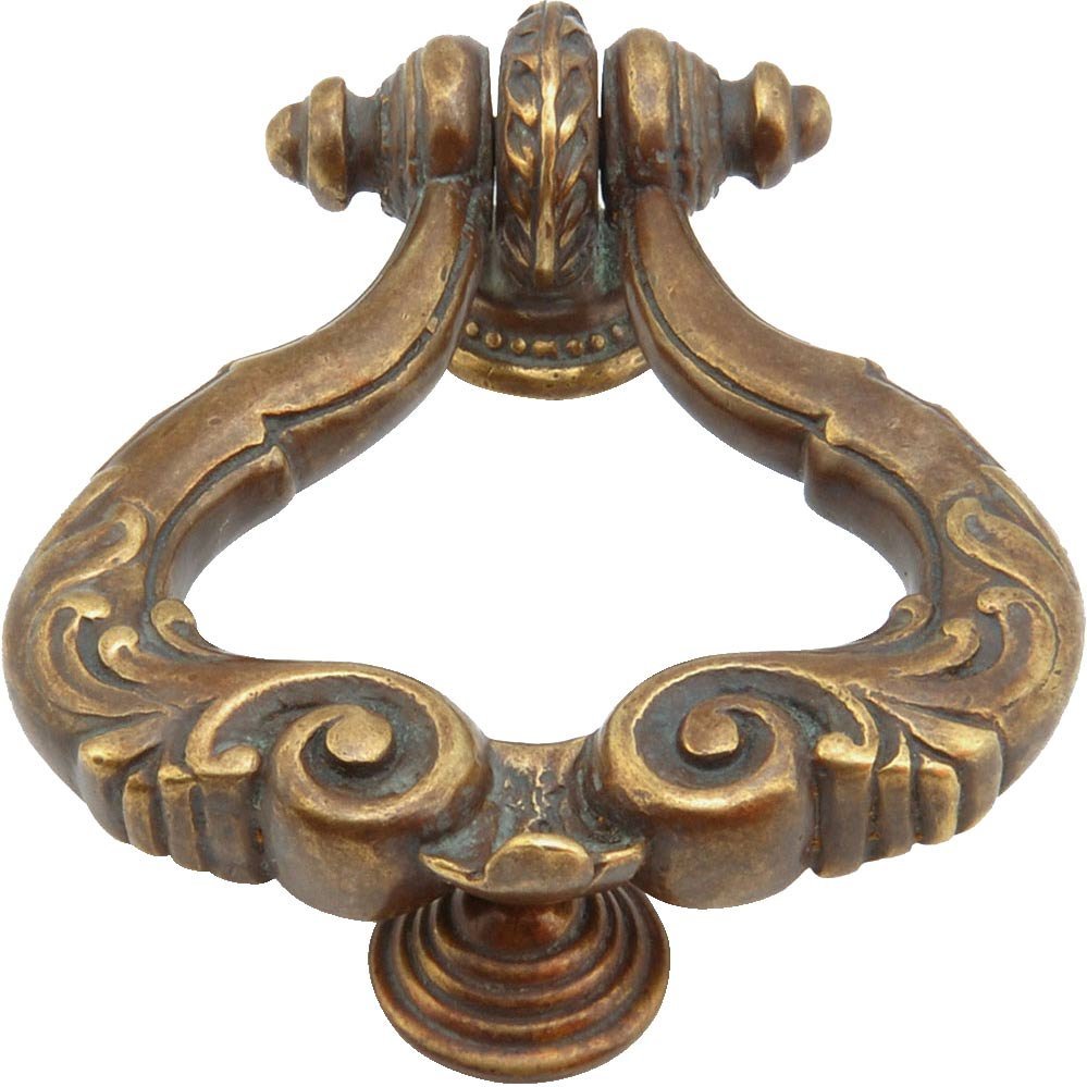 Solid Brass Ring Pull w/ Protector in Monticello Brass
