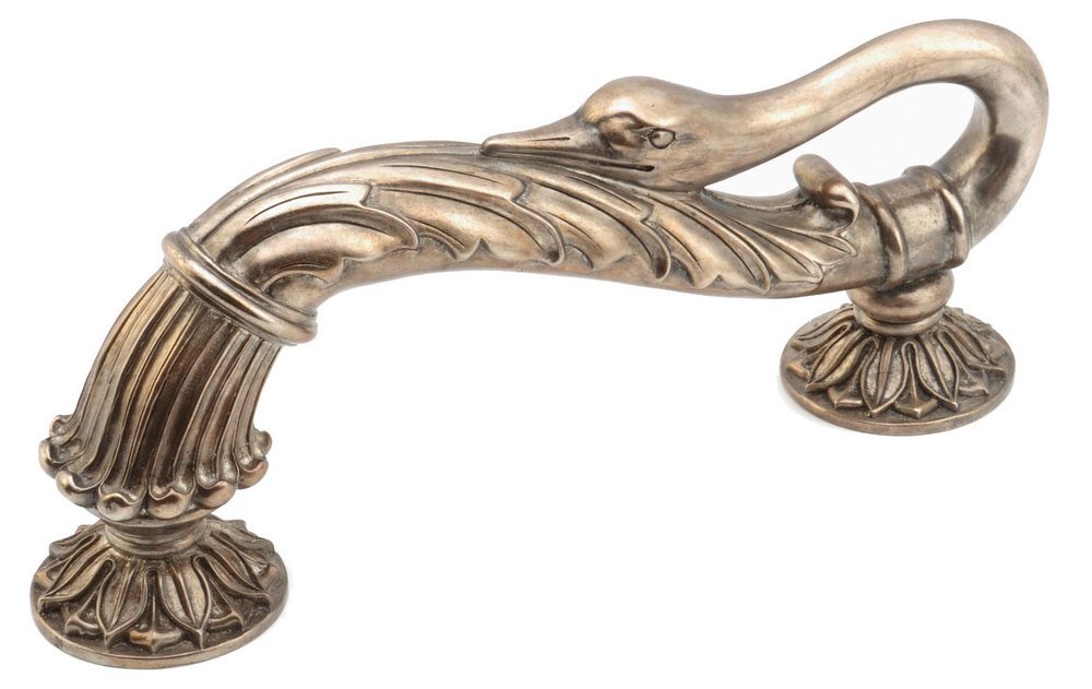 Solid Brass 9" Oversized Pull In Monticello Silver