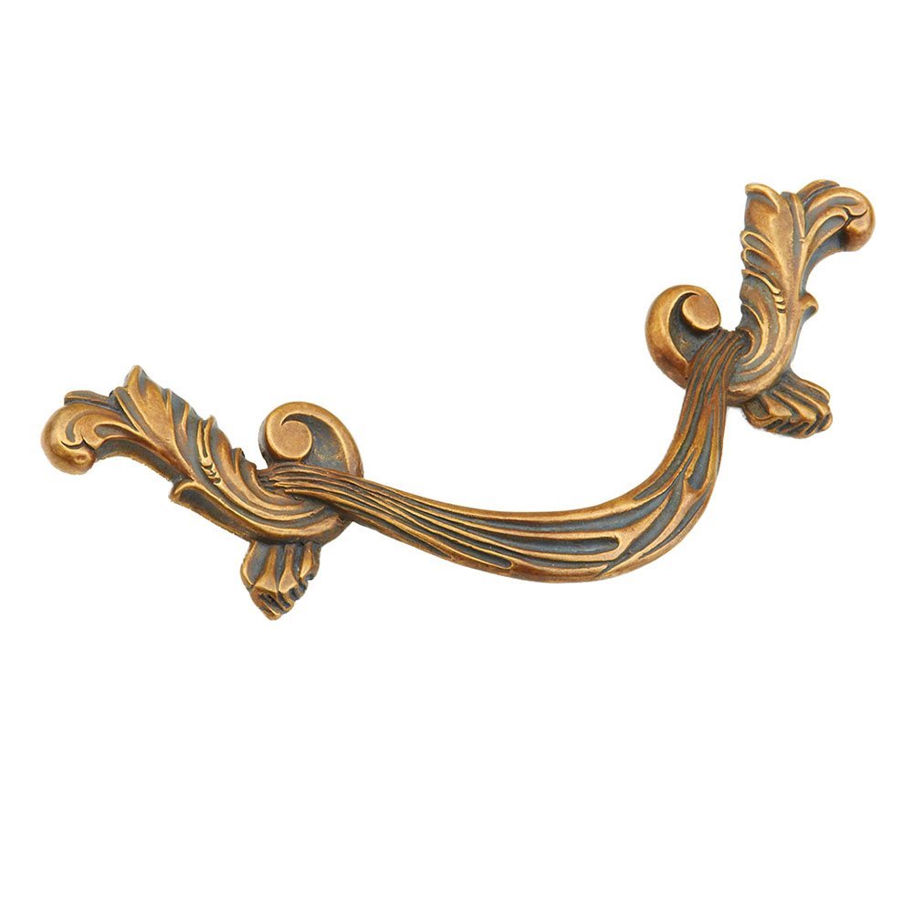 3 1/2" Centers Stationary Filigree Drop Handle in Monticello Brass