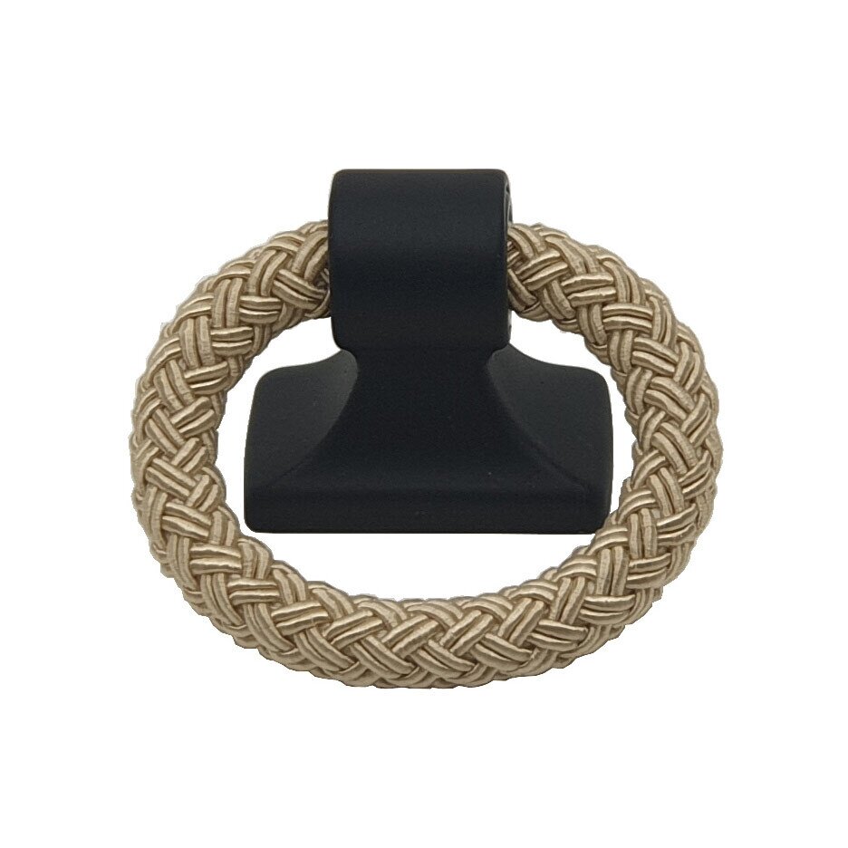 Polo 1 1/4" Center Rope Ring Pull in Matte Black & Beige