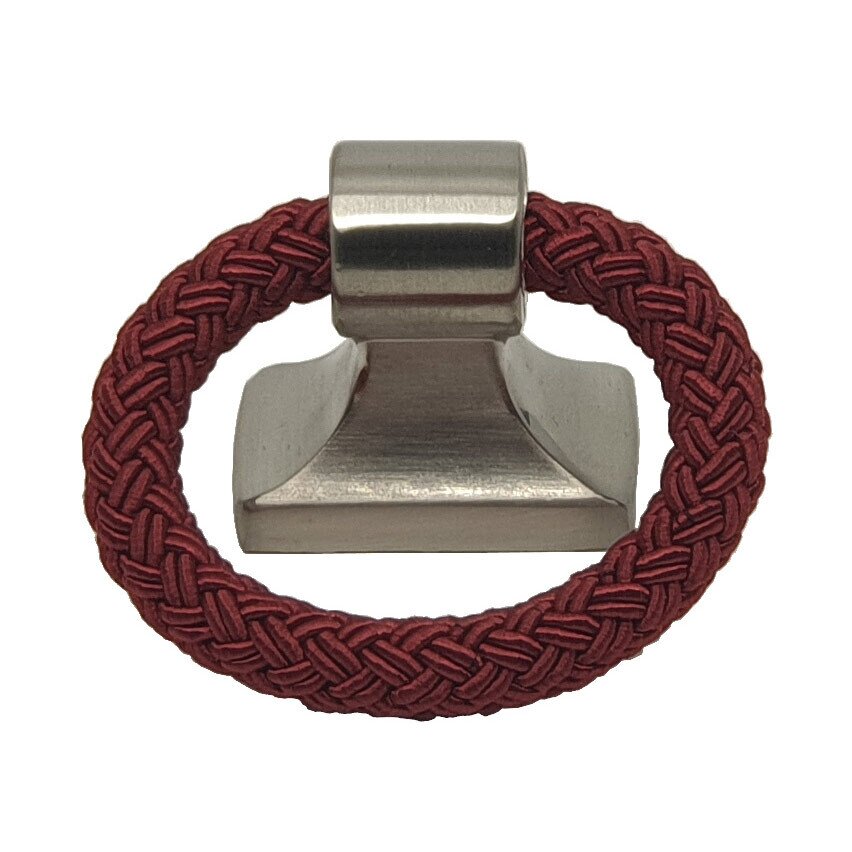 Polo 1 1/4" Center Rope Ring Pull in Satin Nickel & Bordeaux