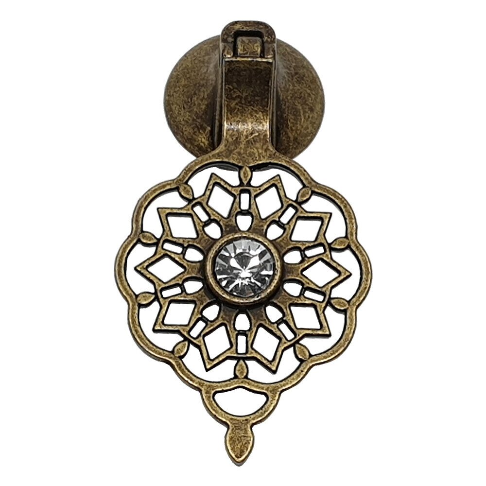 OTTOMAN Pendant Pull W/ Crystal in Antique Bronze
