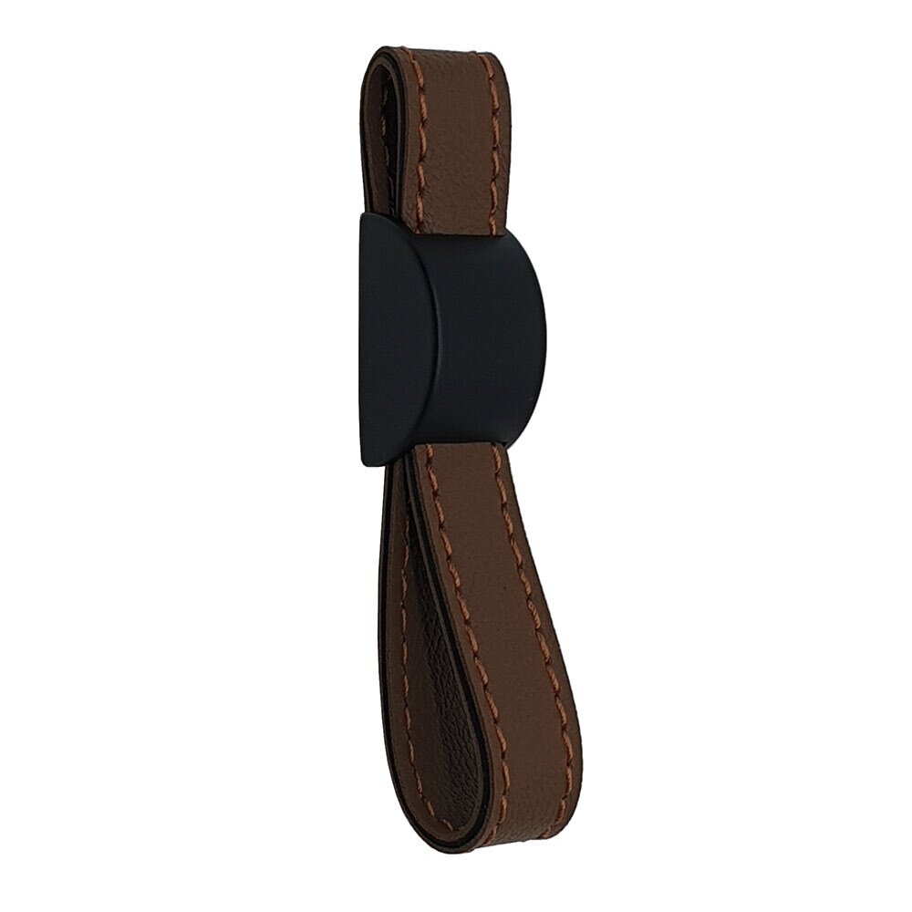 LOUIS Leather Pull in Matte Black & Brown