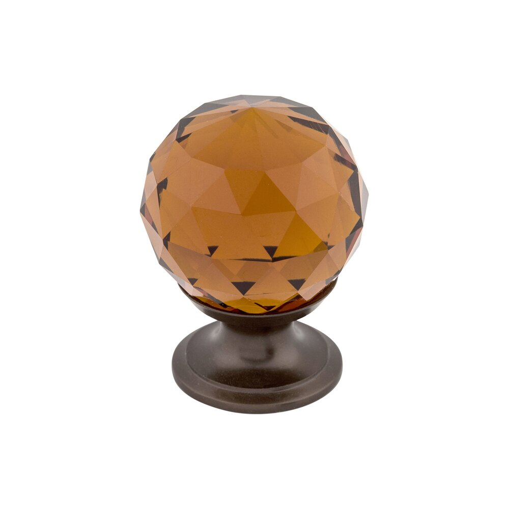 Wine Crystal 1 1/8" Diameter Mushroom Knob in Oil Rubbed Bronze