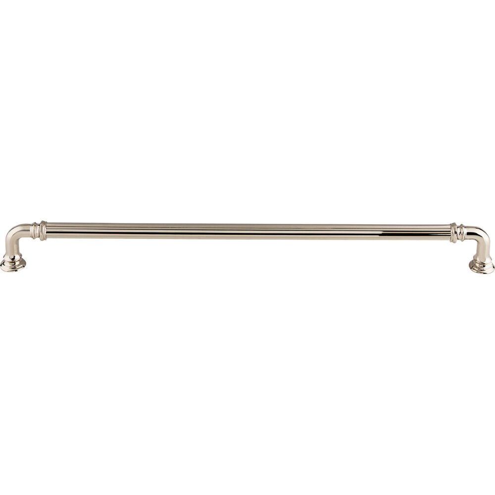 Reeded 12" Centers Bar Pull in Polished Nickel