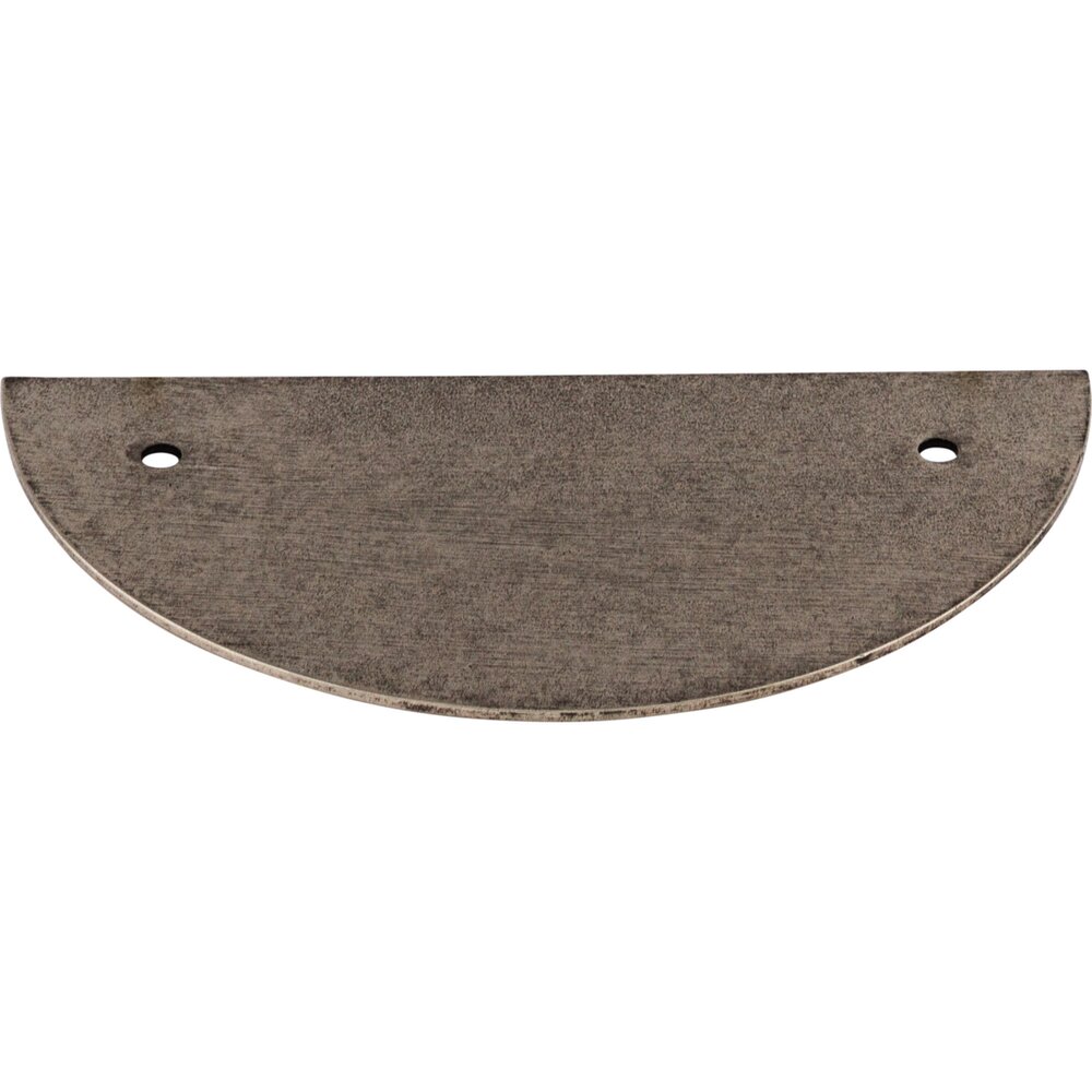 Half Circle 3 1/2" Centers Pull Backplate in Pewter Antique