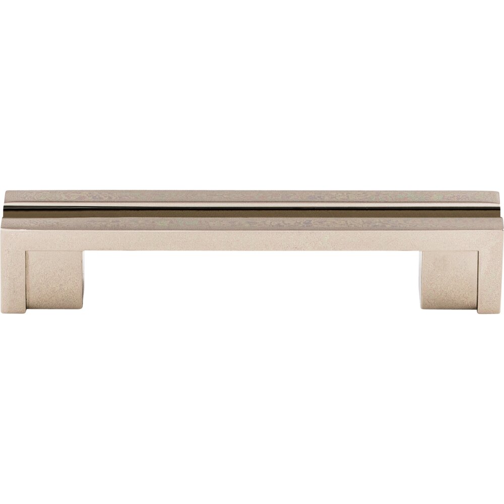 Flat Rail 3 1/2" Centers Bar Pull in Polished Nickel