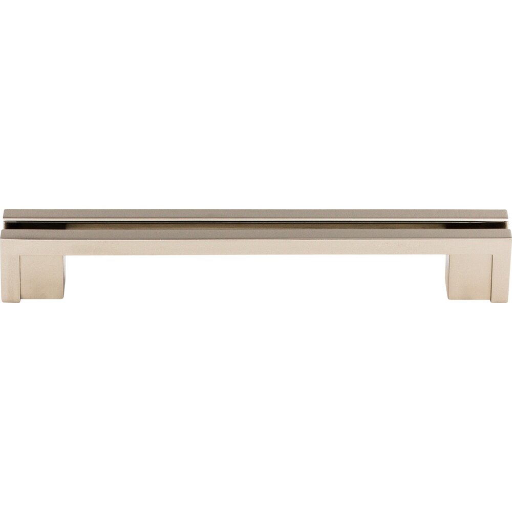 Flat Rail 5" Centers Bar Pull in Polished Nickel