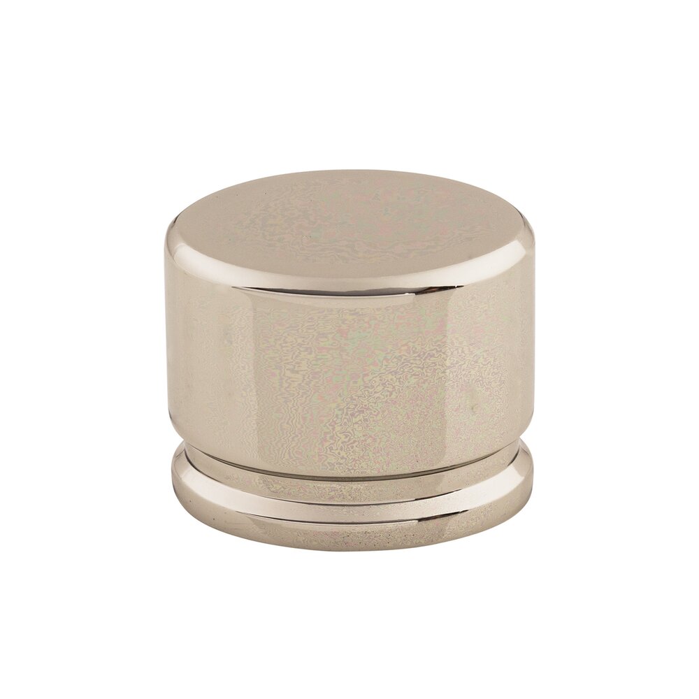 Oval 1 3/8" Long Knob in Polished Nickel