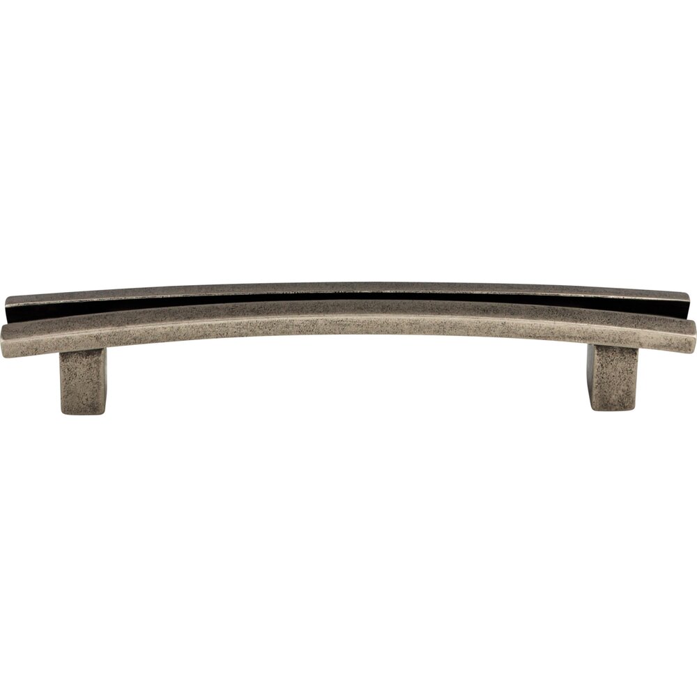 Flared 5" Centers Bar Pull in Pewter Antique
