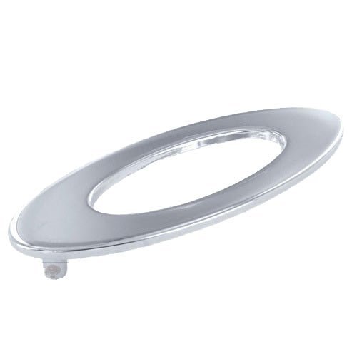 3 3/4" (96mm) Centers Oval Pull with Hole in Bright Chrome