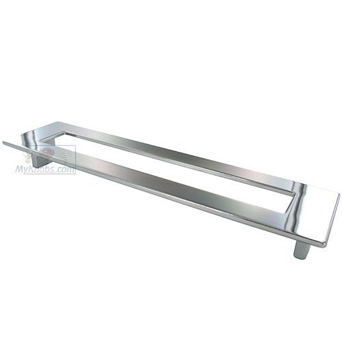 Large Rectangular Pull With Hole 192mm in Bright Chrome