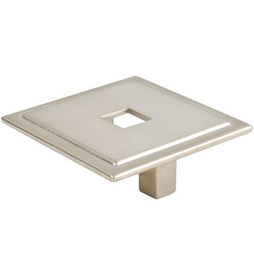 1 1/4" Centers Small Square with Hole Pull in Satin Nickel
