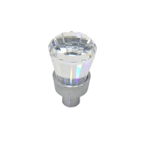 3/4" Diameter Round Swarovski Crystal Knob in Bright Chrome