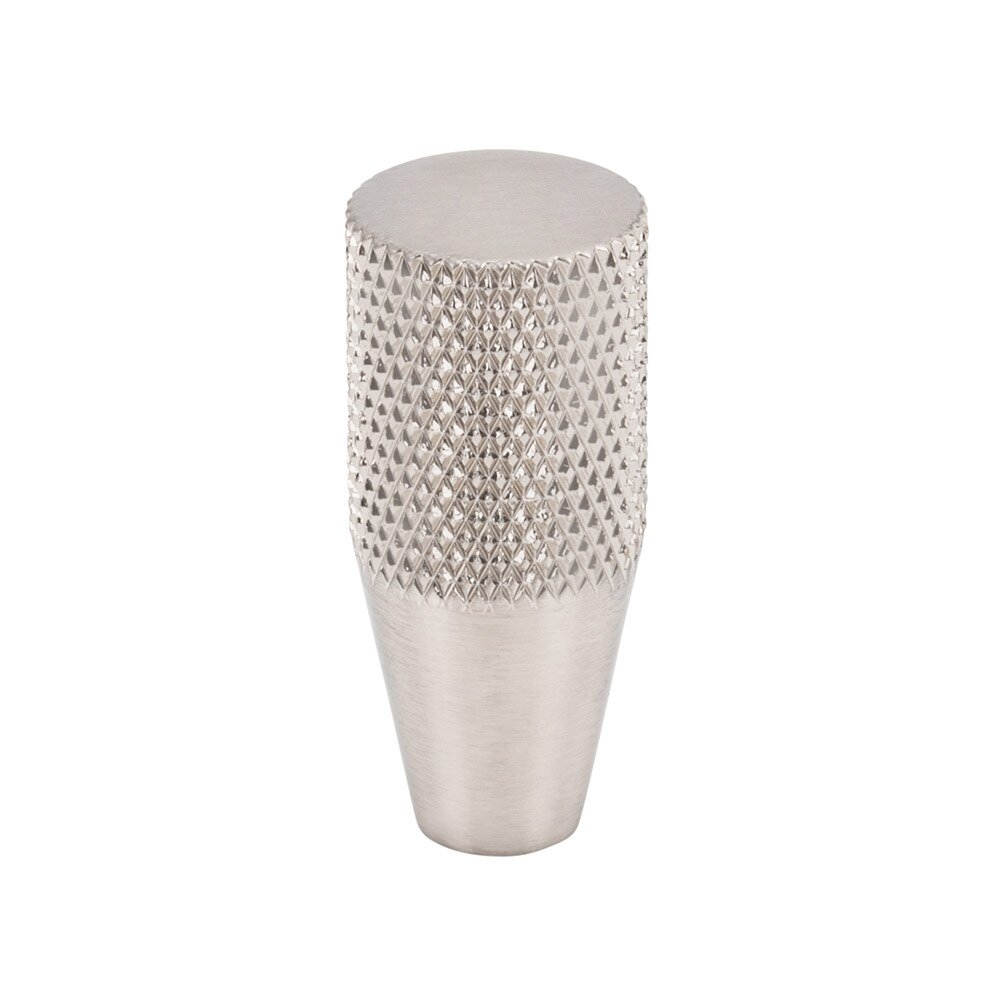 1/2" Conical Knurled Knob in Brushed Satin Nickel
