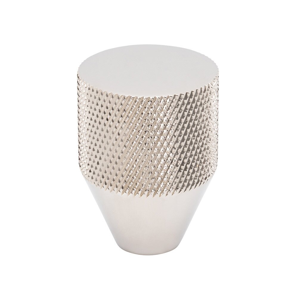 1" Conical Knurled Knob in Polished Nickel