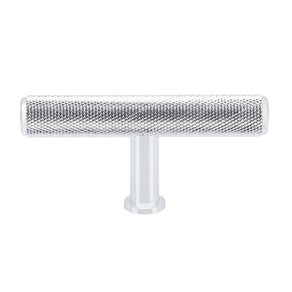 2 3/4" Long Knurled T Knob in Polished Chrome