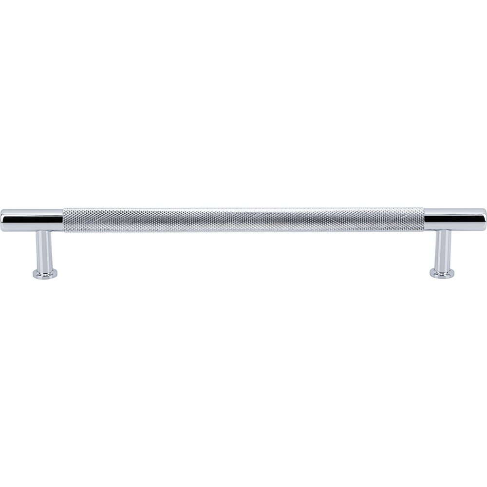 7 9/16" Centers Knurled Bar Pull in Polished Chrome