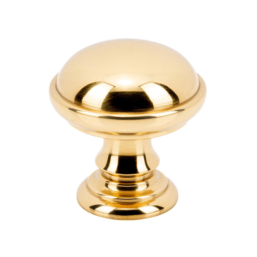 1 1/2" Round Knob in Polished Brass