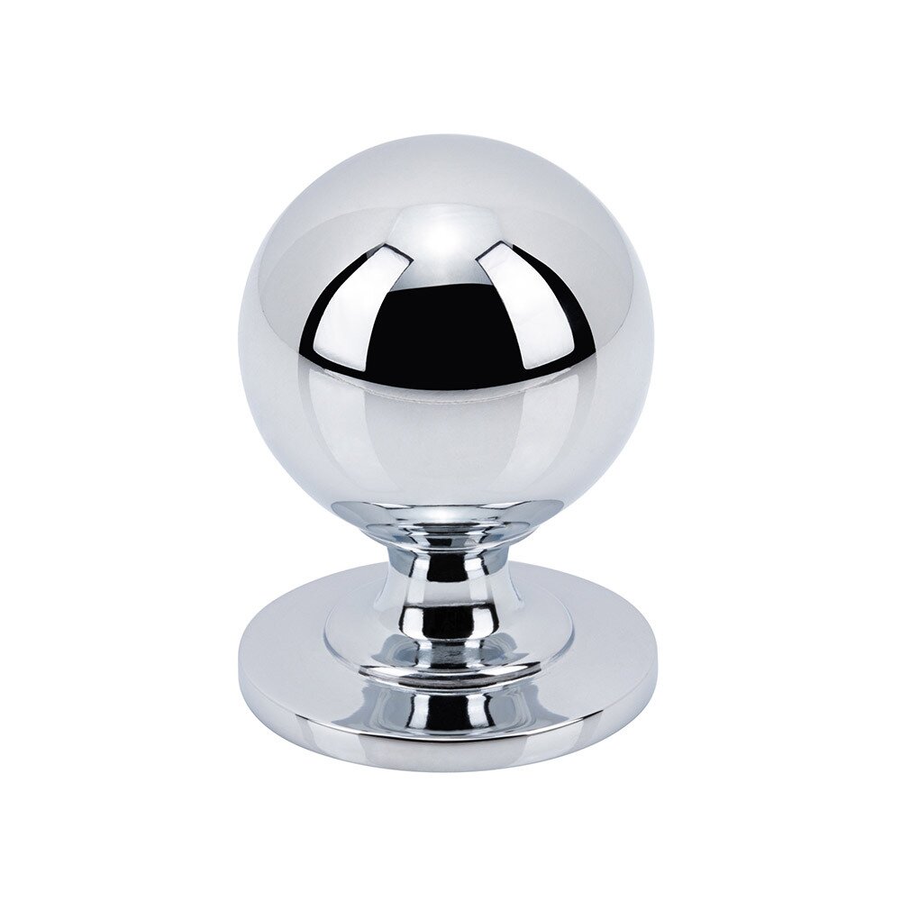 1 1/8" Round Smooth Knob in Polished Chrome