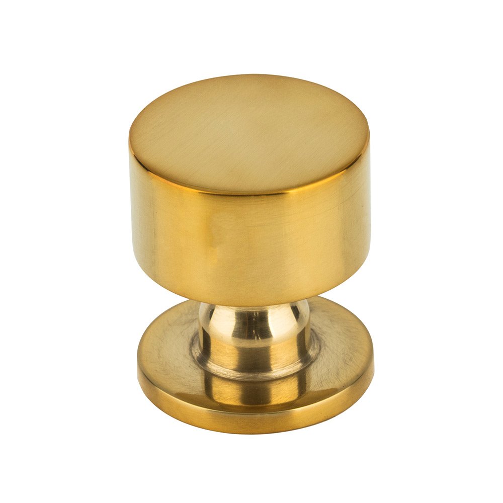 1 1/8" Round Knob in Unlacquered Brass