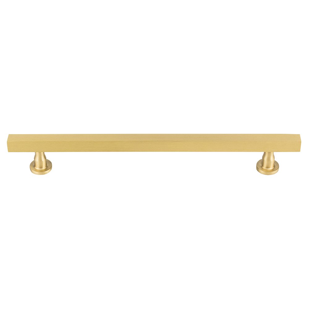7 9/16" Centers Square Bar Pull in Satin Brass