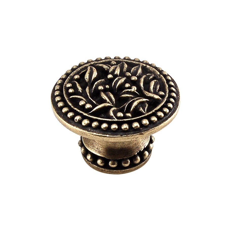 1 1/4" Knob with Small Base in Antique Brass