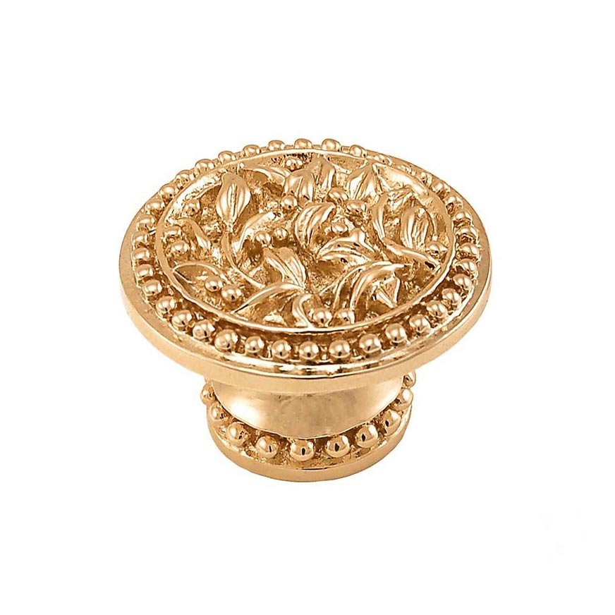 1 1/4" Knob with Small Base in Polished Gold