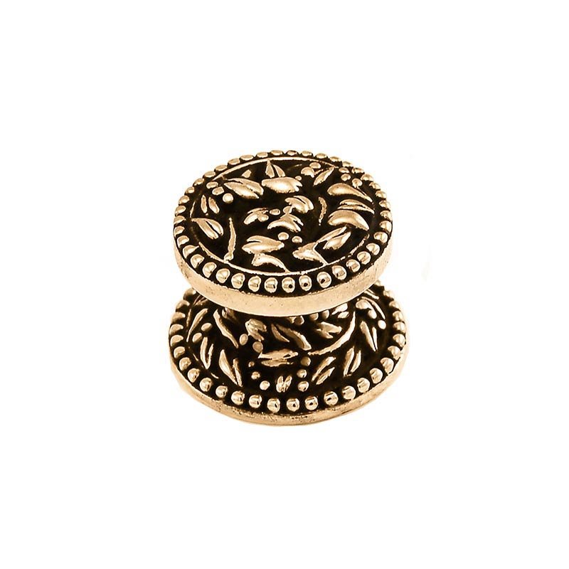 Small Floral Knob 1" in Antique Gold