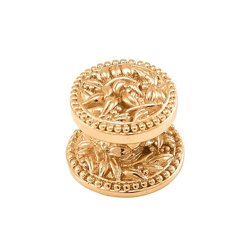 Small Floral Knob 1" in Polished Gold