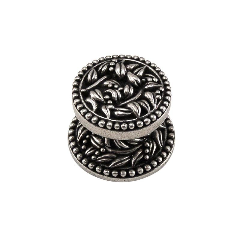 Small Floral Knob 1" in Vintage Pewter