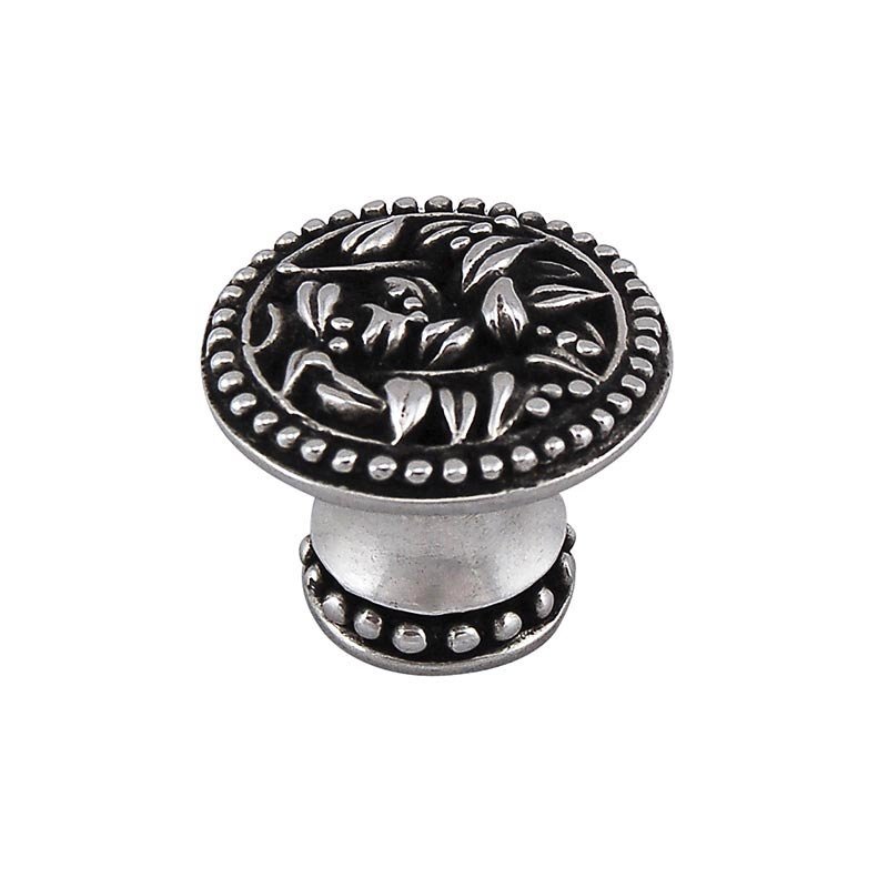 1" Knob with Small Base in Antique Silver