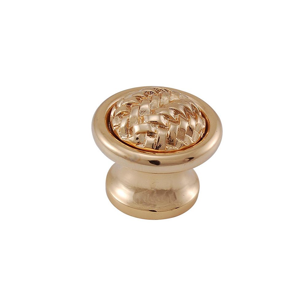 Braided Large Round Knob 1 1/4" in Polished Gold