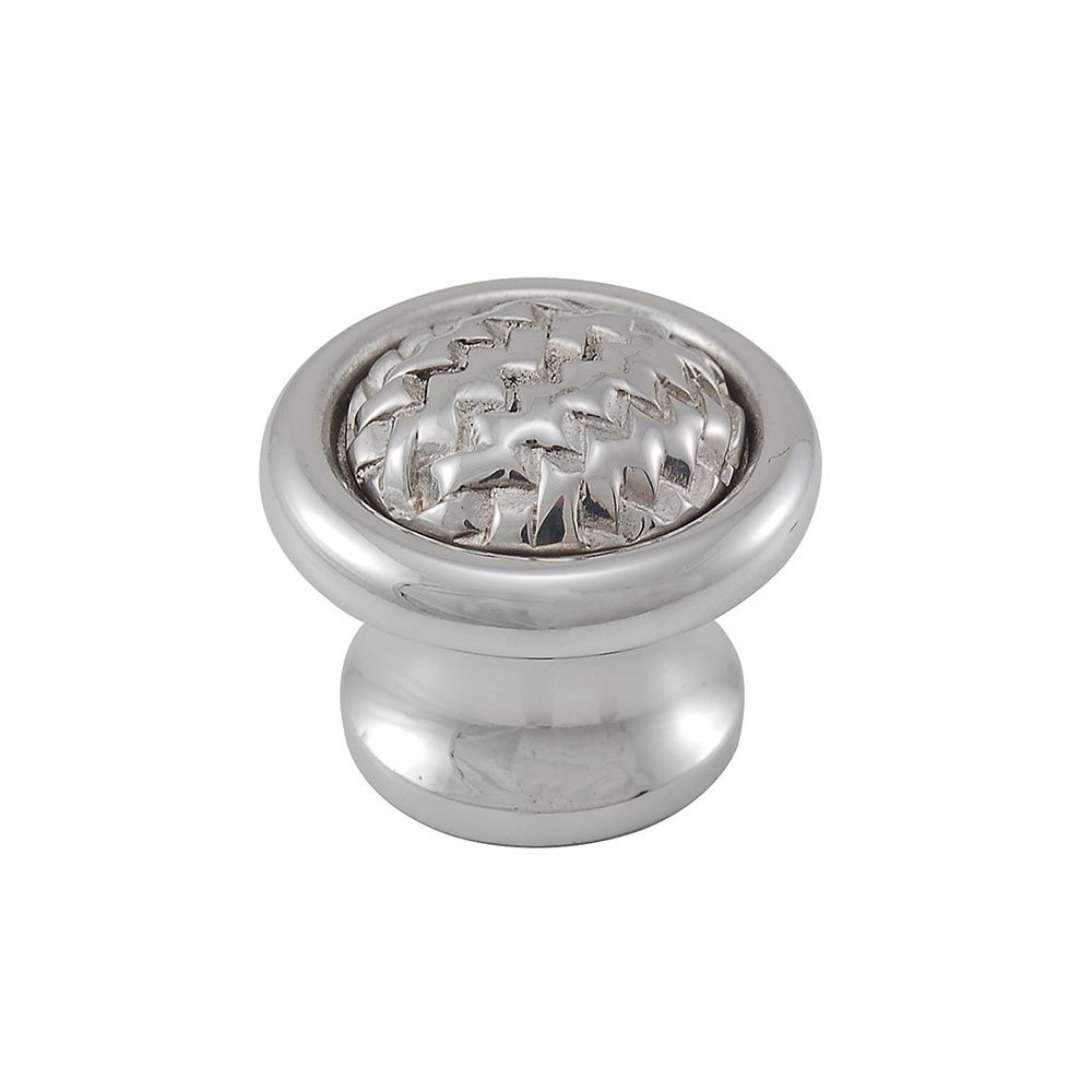 Braided Large Round Knob 1 1/4" in Polished Silver