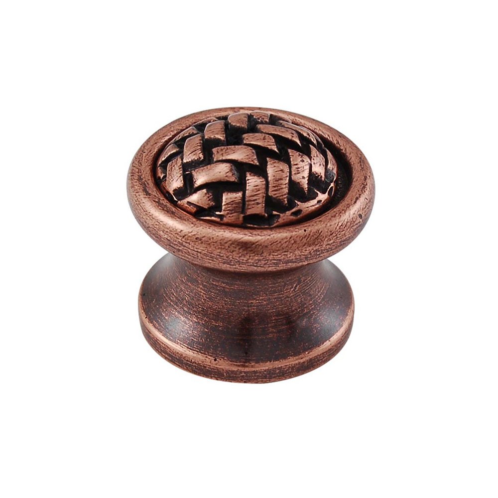 Braided Small Round Knob 1" in Antique Copper