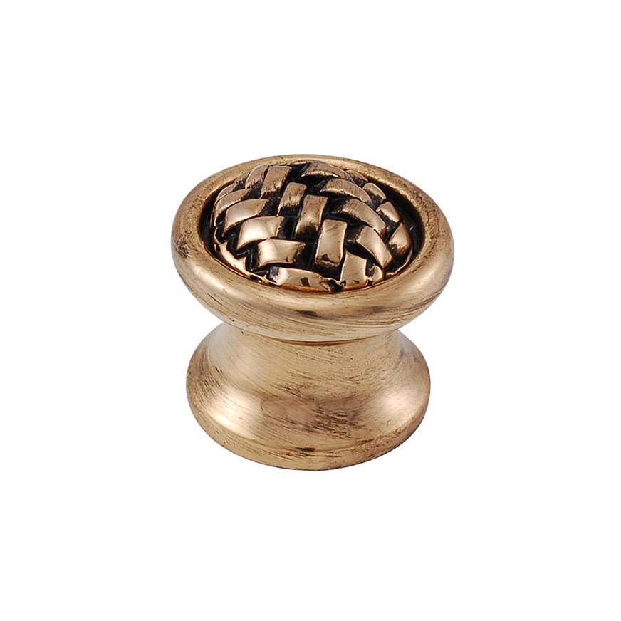 Braided Small Round Knob 1" in Antique Gold