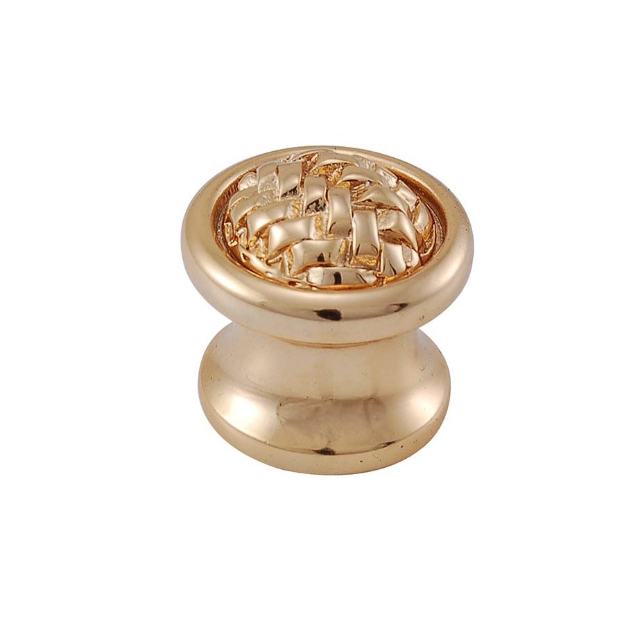 Braided Small Round Knob 1" in Polished Gold