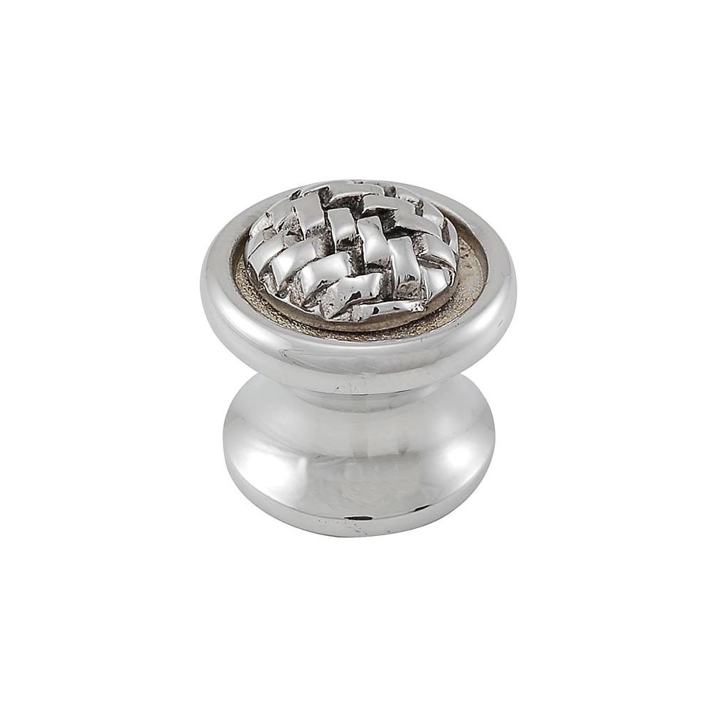 Braided Small Round Knob 1" in Polished Nickel