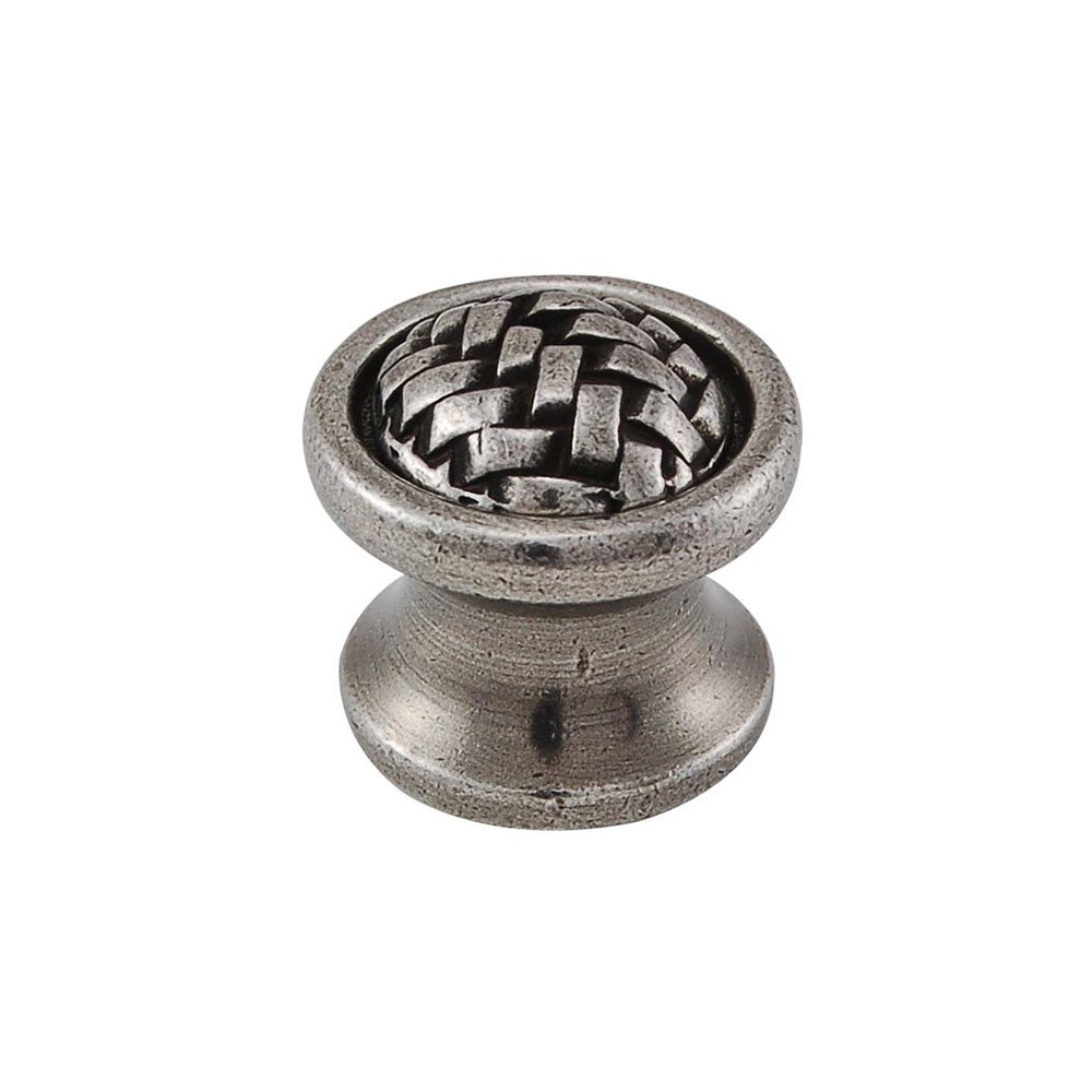 Braided Small Round Knob 1" in Vintage Pewter