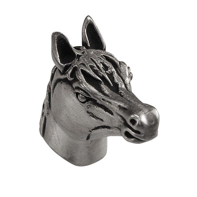 Small Horse Head Knob in Antique Nickel